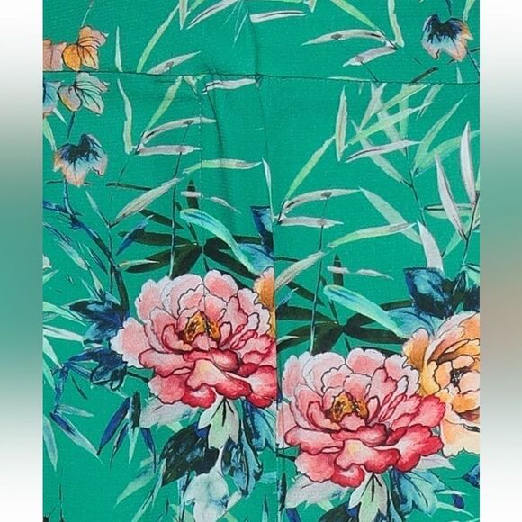 NAF NAF green floral  pants - Picture 4 of 4